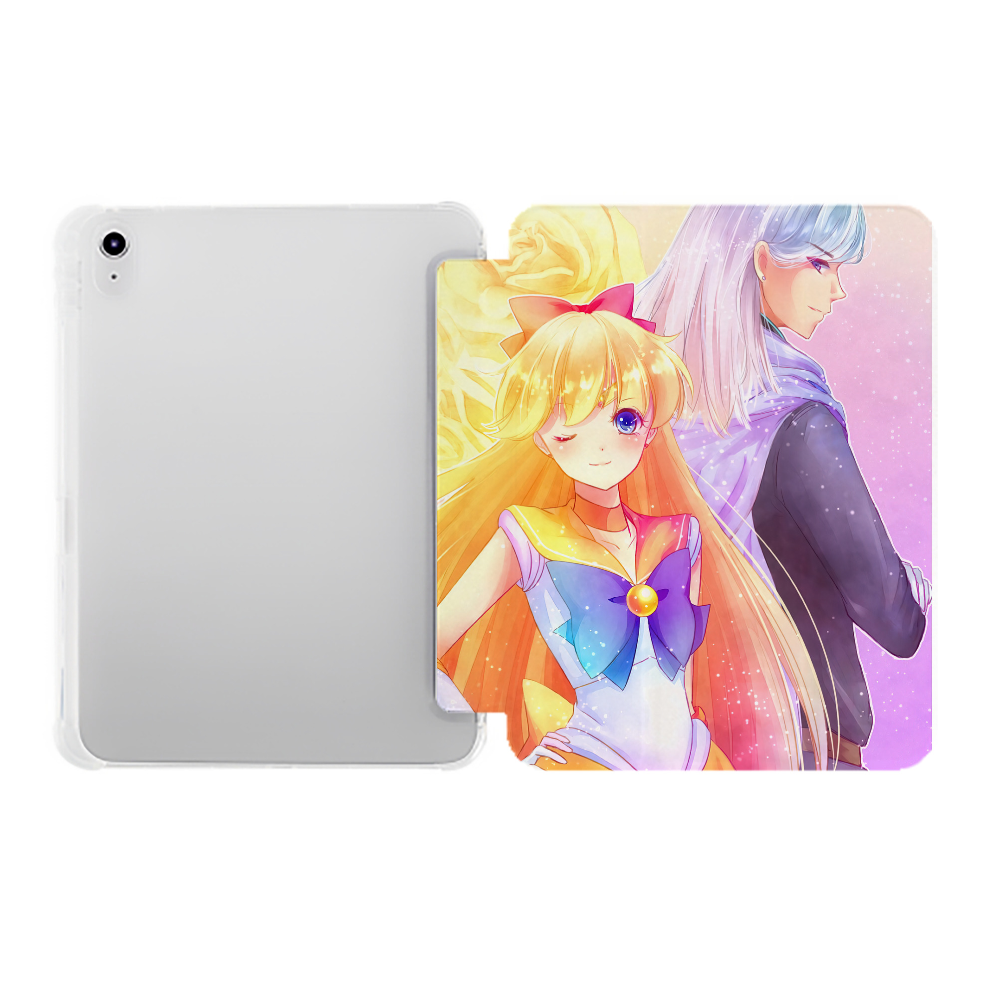（画像用） 美少女戦士セーラームーン Sailor Moon IPad ケース ペン収納付き 三つ折りスタンド PUレザー×シリコン 対応機種9.5/10.5/10.9インチ